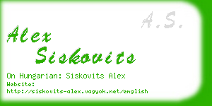 alex siskovits business card